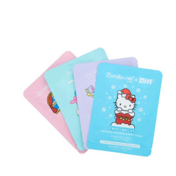 The Creme Shop Hello Kitty And Friends Hello Holidays Essence Sheet Mask Set NEW - Picture 2 of 3